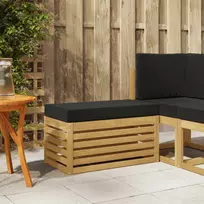 Lauko sėdynė suolelis su pagalve Balta 80 x 43 x 45 cm