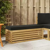Lauko sėdynė suolelis su pagalve Balta 115 x 43 x 45 cm