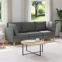 Modulinė sofa su laikymo vieta 3 pcs Tamsiai pilka Audinys
