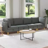 Modulinė sofa su laikymo vieta 4 pcs Tamsiai pilka Audinys