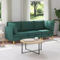 Modulinė sofa su laikymo vieta 3 pcs Tamsiai žalia Audinys
