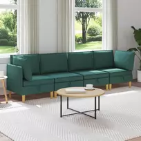 Modulinė sofa su laikymo vieta 4 pcs Tamsiai žalia Audinys