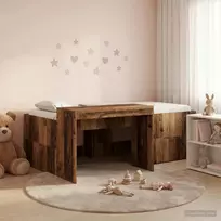 Vaikų Aukštas Lovos Rėmas su Rašomuoju Stalu Sendintos medienos
