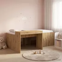 Vaikų Aukštas Lovos Rėmas su Rašomuoju Stalu Artisano ąžuolo