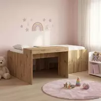 Vaikų Aukštas Lovos Rėmas su Rašomuoju Stalu Artisano ąžuolo