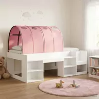 Lovos rėmas su tuneliu 3 pcs Balta ir rožinė Dirbtinė mediena