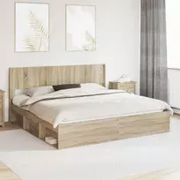 Lovos rėmas su saugojimu ir nugara 3 pcs Apdirbta mediena