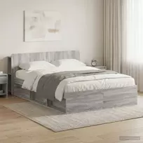 Lovos rėmas su saugojimu Pilka Sonoma 140 x 200 cm