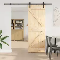 Slankios durys NARVIK Natūrali ir juoda 70 x 210 cm (213,5 cm)