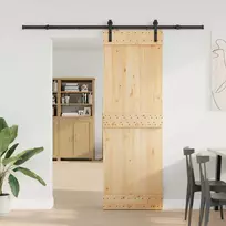 Slankios durys NARVIK Natūrali ir juoda 70 x 210 cm (213,5 cm)