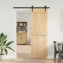 Slankios durys NARVIK Natūrali ir juoda 70 x 210 cm (152,5 cm)