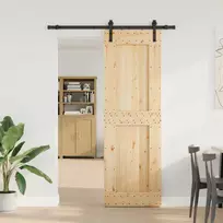 Slankios durys NARVIK Natūrali ir juoda 70 x 210 cm (152,5 cm)