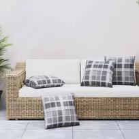 Lauko pagalvė Languotas 4 pcs PilkasCheck 50 x 50 cm Audinys