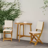 Lauko bistro kėdės 2 pcs Kreminė balta 38 x 46 x 85 cm
