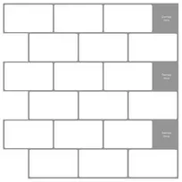 Metro plytelė 10 pcs Balta pilka 30 x 30 cm Poliuretanas ir PET