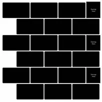 Metro plytelė 50 pcs Juoda 30 x 30 cm Poliuretanas ir PET