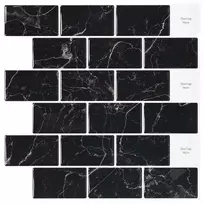 Metro plytelė 50 pcs Juodas marmuras 30 x 30 cm