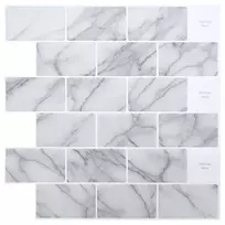 Metro plytelė 10 pcs Balti marmuro 30 x 30 cm