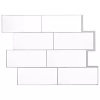 Metro plytelė 10 pcs Balta pilka 29 x 21 cm Poliuretanas ir PET