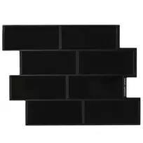 Metro plytelė 50 pcs Juoda 29 x 21 cm Poliuretanas ir PET