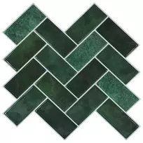 Žuvies kaulo plytelė 10 pcs Tamsiai žalia 30 x 30 cm
