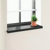 Langų palangė Juoda su medienos tekstūra 60 x 30 x 4,5 cm PVC