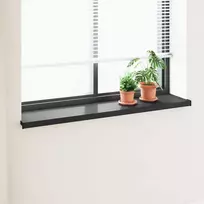 Langų palangė Juoda su medienos tekstūra 160 x 30 x 4,5 cm PVC