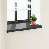 Langų palangė Juoda su medienos tekstūra 60 x 50 x 4,5 cm PVC