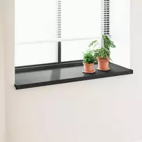 Langų palangė Juoda su medienos tekstūra 140 x 50 x 4,5 cm PVC