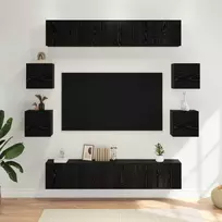 TV spintelių komplektas 8 pcs 80 x 30 x 30 cm Juodojo ąžuolo