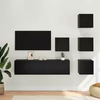 TV spintelių komplektas 6 pcs 60 x 30 x 30 cm Juodojo ąžuolo