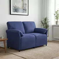 Dvitaškė sofa Policijos mėlyna 138 x 83 x 95 cm Aksomas