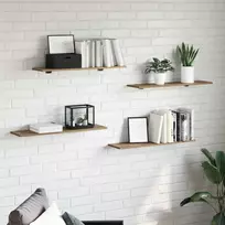 Knygų lentyna 4 pcs Ruda 80 x 20 x 1,5 cm Apdirbta mediena