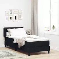 Kiemas lova su čiužiniu su galvūgalio Juoda 80 x 200 cm audinys