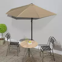Balkono skėtis su aliuminio stulpu, taupe, 270x144cm, pusinis