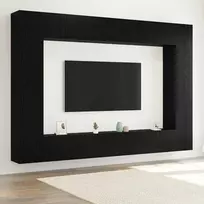 TV spintelių komplektas 8 pcs Juodas ąžuolas 100 x 30 x 30 cm