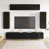 TV spintelių komplektas 6 pcs Juodas ąžuolas 100 x 30 x 30 cm