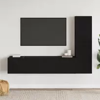 TV spintelių komplektas 4 pcs Juodas ąžuolas Apdirbta mediena