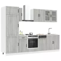 Virtuvinių spintelių komplektas, 8 dalių, Kalmar, pilka