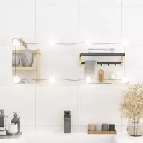 Sieninis veidrodis su LED lemputėmis, 30x80cm, stiklas