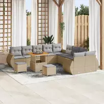 Sodo Sofų Rinkinys 13 pcs smėlio ir šviesiai pilkos spalvos