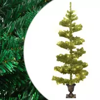 Kalėdų eglutė su vazonu, žalia, 120cm, PVC, spiralės formos