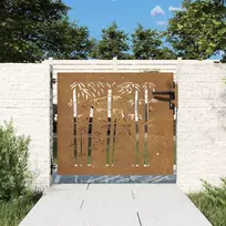 Sodo vartai, 85x100 cm, Corten plienas, bambuko dizainas