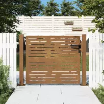 Sodo vartai, 100x100 cm, Corten plienas, kvadratinis dizainas