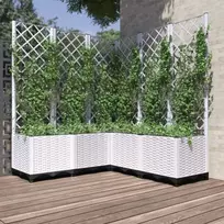 Sodo lovelis su treliažu, baltos spalvos, 120x120x136cm, PP