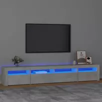 TV spintelė su LED apšvietimu, betono pilka, 240x35x40cm