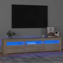 Televizoriaus spintelė su LED apšvietimu, ąžuolo, 180x35x40cm