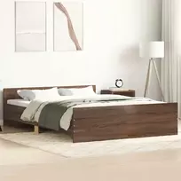 Lovos rėmas su galvūgaliu ir kojūgaliu, rudas, 150x200cm