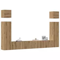 6 dalių sieninis televizoriaus spintelės komplektas Artisan Oak