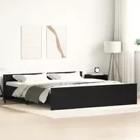 Lovos rėmas be čiužinio, juodo ąžuolo spalvos, 180x200 cm, inžinerinė mediena
